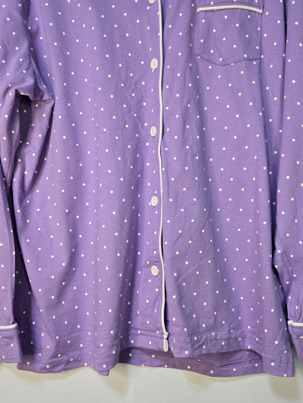 PAJAMAGRAM Women Suze L 2-pc Lavender Polka Dot Pajama Set, NWOT - Picture 6 of 10